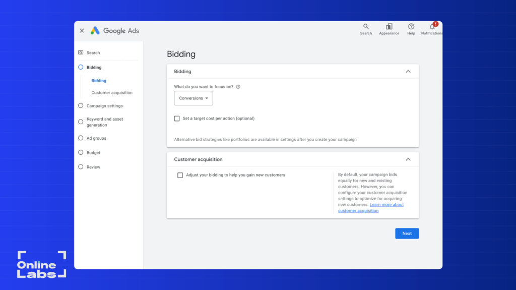Google Ads Search Campaign Creation